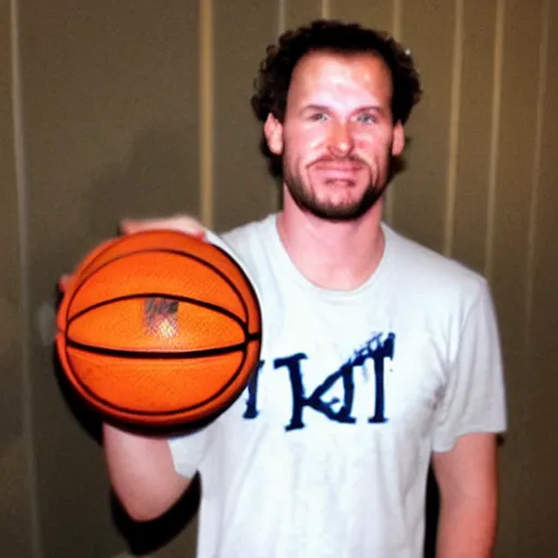 Prompt: The Kraken holding a giant basketball