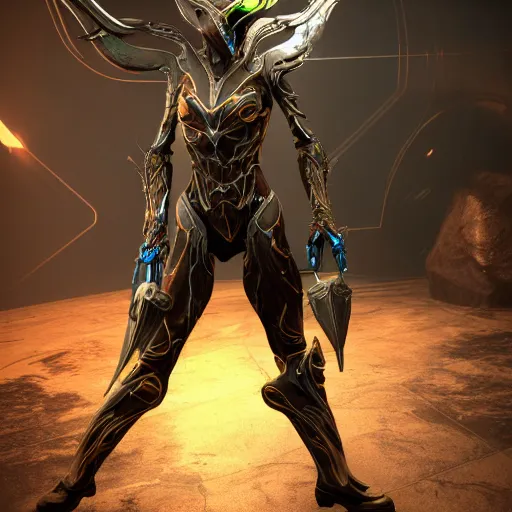 Image similar to photograph of female Valkyr warframe holding a kuva zarr, 8k resolution, high detail, ULTRA REALISTIC VFX, reflections