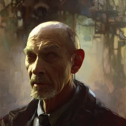 Prompt: hyperrealist portrait of a thin mean old man by jeremy mann and alphonse mucha, fantasy art, photo realistic, dynamic lighting, artstation, poster, volumetric lighting, very detailed faces, award winning