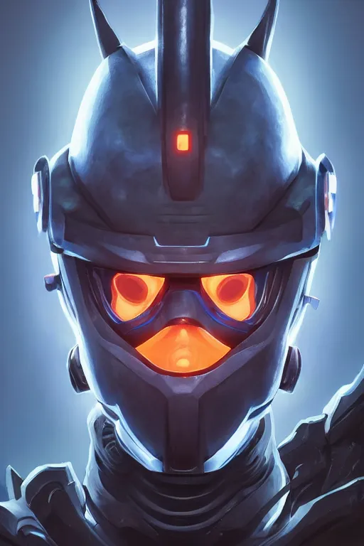 Image similar to epic mask helmet robot ninja portrait stylized as fornite style game design fanart by concept artist gervasio canda, behance hd by jesper ejsing, by rhads, makoto shinkai and lois van baarle, ilya kuvshinov, rossdraws global illumination radiating a glowing aura global illumination ray tracing hdr render in unreal engine 5