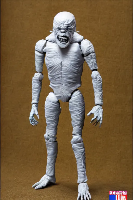Image similar to 8 k high definition, 1 9 8 0 te monster kenner style action figure,, plastic, full body, highly detailed, science fiction, photorealistic