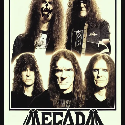 Prompt: megadeth, poster, band,