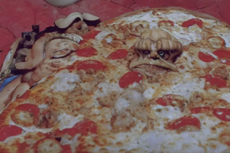 Prompt: a film still of pizza the hut in the akira, high quality