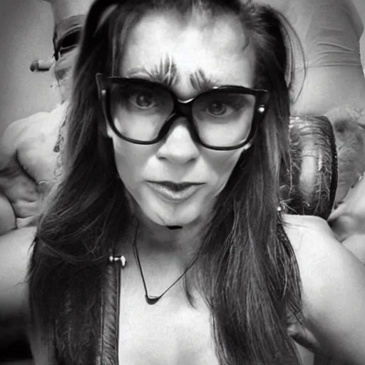 Image similar to catgirl with arnold schwarzenegger face, photograph, instagram