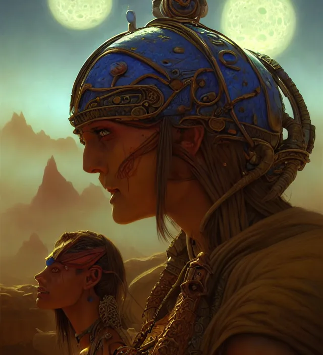 Prompt: subsurface scattering, closeup on a caravan that rests at an oasis, the art of athas and dark sun, brom's dark sun art on a 7 0's style fantasy novel cover, digital painting by brom, amazingly detailed d & d art, concept art, intricate details, beautiful, volumetric lighting, ultrarealistic, cgsociety, artstation