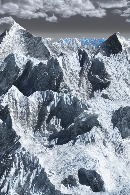 Image similar to The end of all existence in the universe, viewed from mount everest, digital artwork, 4k