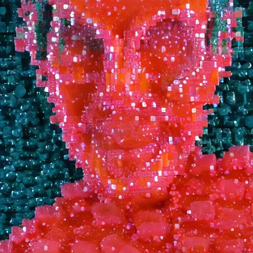 Prompt: a person made out of jello, portrait