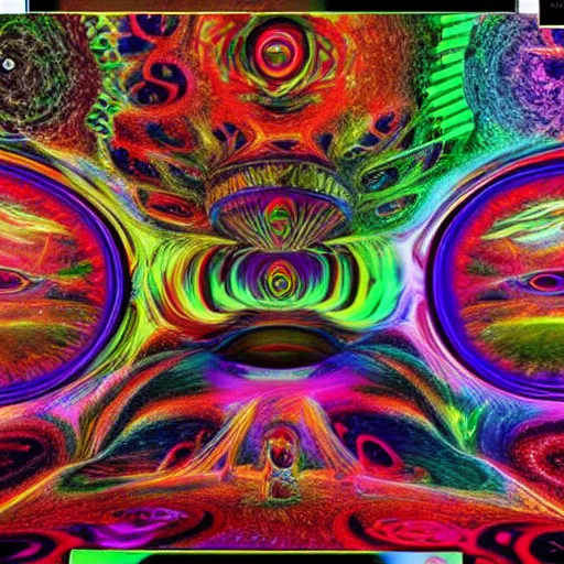 Image similar to the most insane dmt trip of all time, intense, 8 k, ultra realism