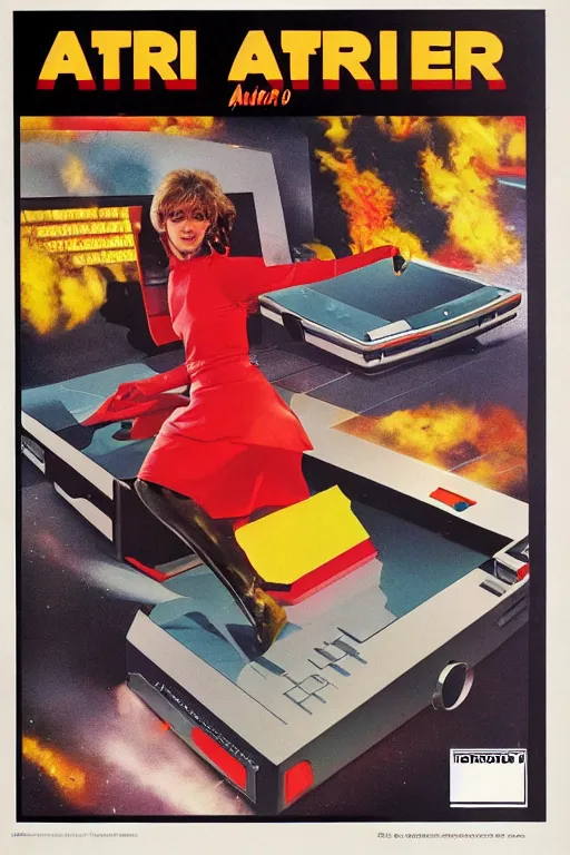 Prompt: atari advert, from the 8 0 s, print on magazine