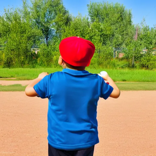 Image similar to fat kazakh guy in a red baseball cap teaching kids in school