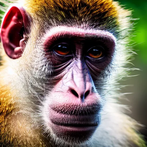 Image similar to high quality portrait of a monkey, studio photograph, photograph, realistic photo, 8k photo, 4k photo, stock photo, high resolution, cinematic shot, high detail