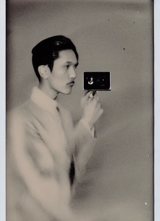 Prompt: Jose Rizal voguing, 90s polaroid