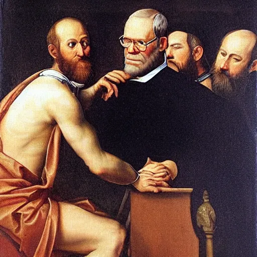 Image similar to renaissance oil painting of david letterman