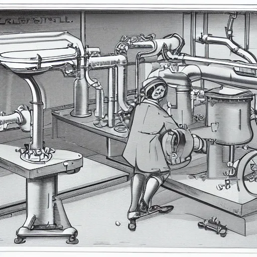 Prompt: highly detailed illustration of sanitary engineering