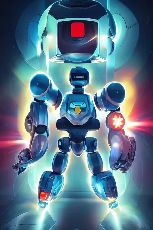 Image similar to metabots medabots medarotto medarot robot minimalist comics, behance hd by jesper ejsing, by rhads, makoto shinkai and lois van baarle, ilya kuvshinov, rossdraws global illumination ray tracing hdr radiating a glowing aura