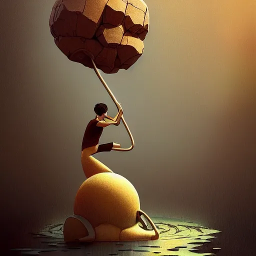 Prompt: !dream Goro Fujita, minimalistic, hyperrealistic surrealism, award winning masterpiece with incredible details, epic stunning, infinity pool, a surreal vaporwave liminal space, highly detailed, trending on ArtStation, artgerm and greg rutkowski and alphonse mucha, daily deviation, IAMAG, broken giant marble head statue ruins, golden hour