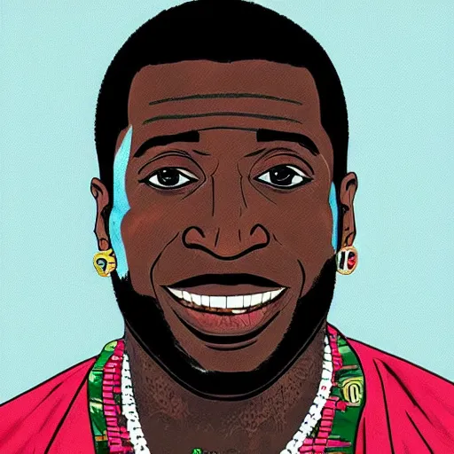 Prompt: [portrait of Gucci Mane as a GTA character, close up]