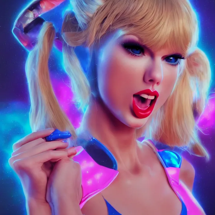 Image similar to portrait of Taylor Swift as Lola Bunny in Space Jam 1996. HD, 4K. intricate abstract. intricate artwork. by Tooth Wu, wlop, beeple, dan mumford. octane render, trending on artstation, greg rutkowski very coherent symmetrical artwork. cinematic, hyper realism, high detail, octane render, 8k, iridescent accents