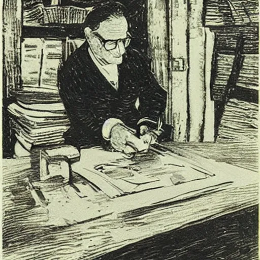 Image similar to Robin Williams printing papers by Van Gogh