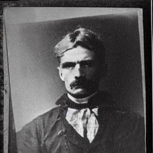 Prompt: Jack the Ripper mugshot photo