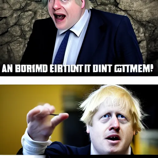 Prompt: boris johnson in skyrim, videogame cutscene