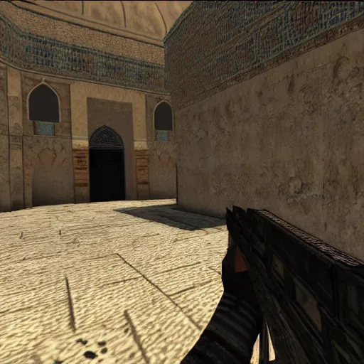 Prompt: Dome of the Rock in Counter Strike 1.6