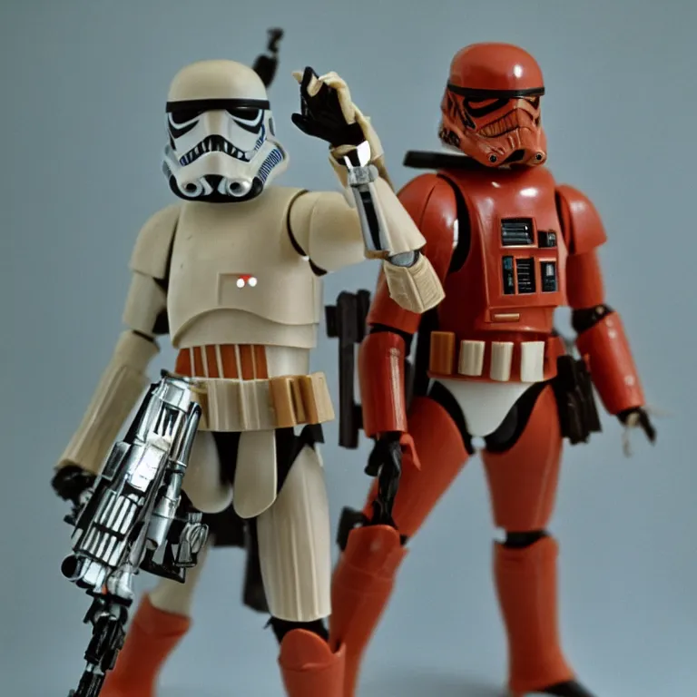 Image similar to 35mm photo of star wars action figure, vintage, 1980s