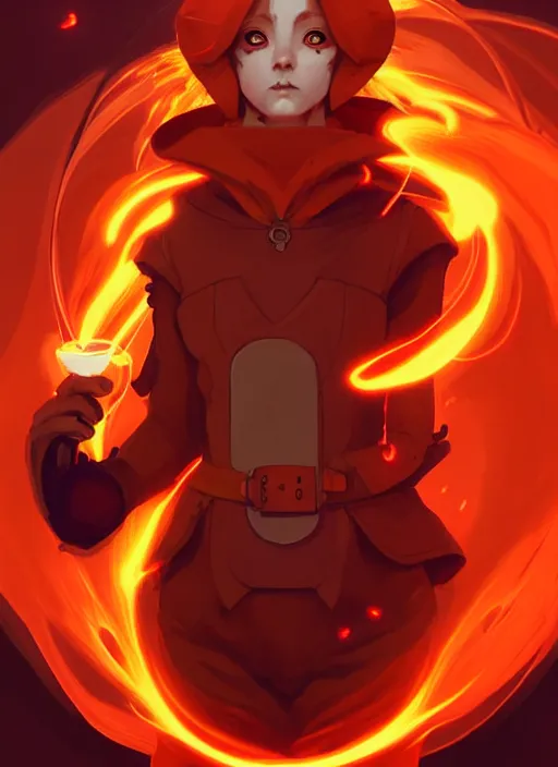 Image similar to style artgerm, joshua middleton, illustration, anthropomorphic hamster as alchemist artificer wearing orange pelt light armor, anime eyes, red hair, swirling fire cosmos, fantasy, dnd, cinematic lighting