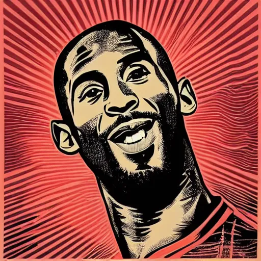 Image similar to Portrait of Kobe Bryant by Shepard Fairey