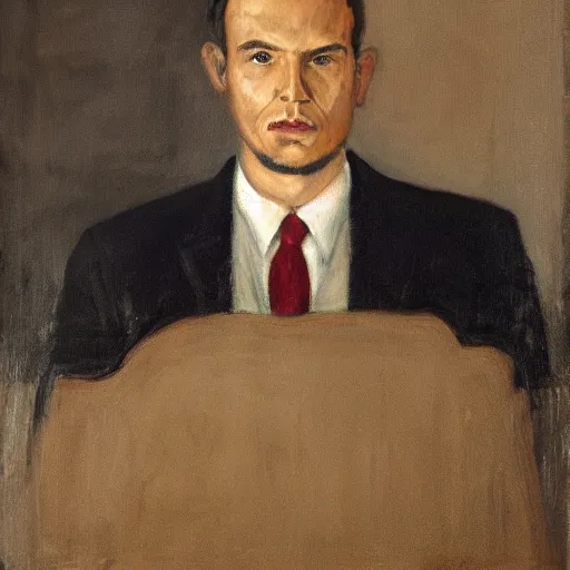 Prompt: a man in a suit, portrait, realistic