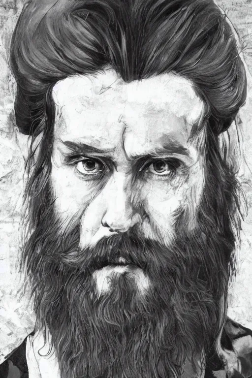 Prompt: An extremely beautiful pre-raphaelite portrait of Grigori Rasputin, Soviet Russia, surreal, ultra detailed, intricate, elegant, digital art painting, artstation, concept art, smooth, sharp focus, illustration, regal, award winning picture, extremely detailed masterpiece, sense of awe, featured on artstation, Artgerm, effervescent punk kawaii-noir pastel bubbles, winning award piece, ethereal rainbows, Aetherpunk, Exquisite details