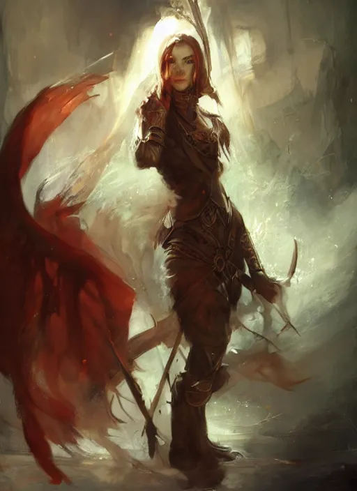 Prompt: a humble human cleric painted by raymond swanland