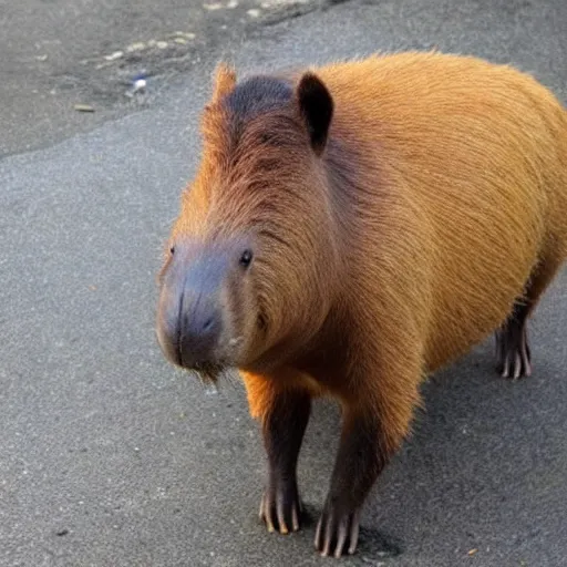 Image similar to Human capybara hybrid