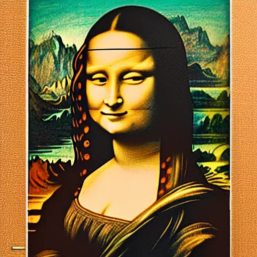 Prompt: a nepali woman's painting in the style of mona lisa by leonardo da vinci