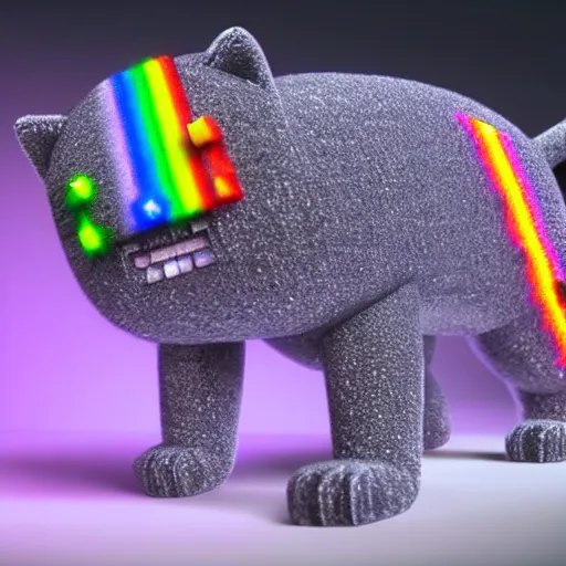 Image similar to nyan cat, realistic, 4k, detailed, furry, studio lighting,