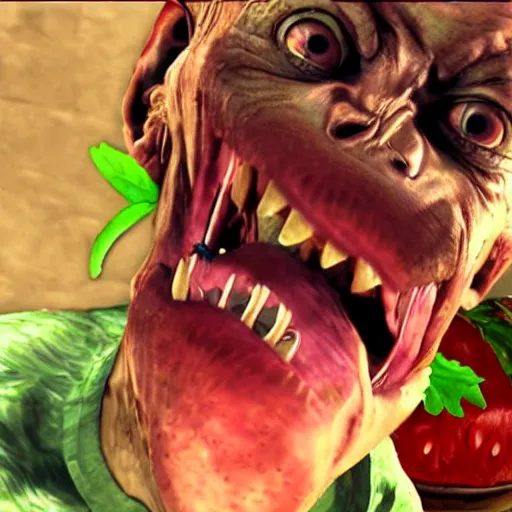 Prompt: Gollum eating watermelon gta v loading screen