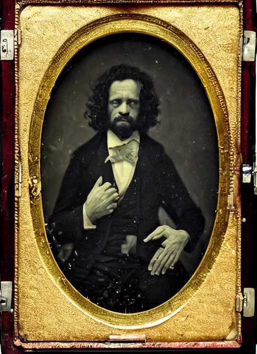 Prompt: old wetplate daguerreotype portrait of the birth of a genius architect, explosion of data fragments, fractal, intricate, elegant, highly detailed, parallax, leica, medium format, subsurface scattering, by jheronimus bosch and greg rutkowski and louis jacques mande daguerre