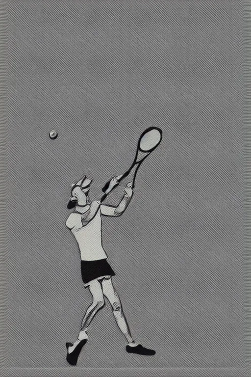 Image similar to a of a tennis match by Max Bill. Screen Printed. Paper texture
