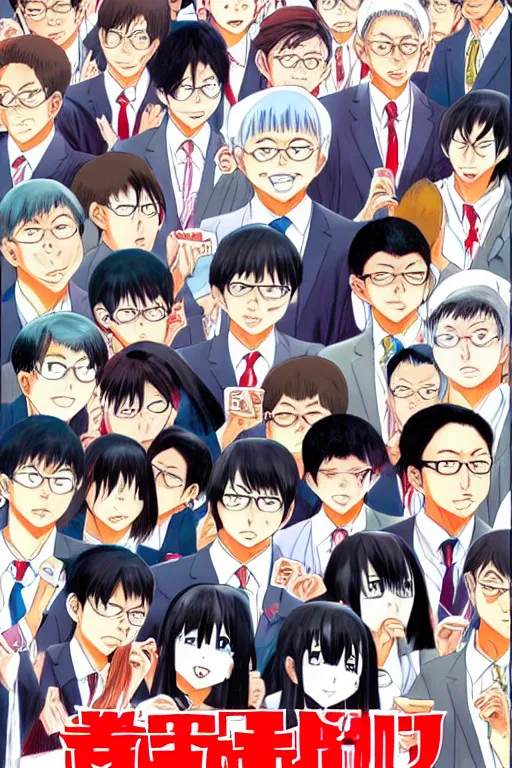 Prompt: a cover of modern manga about singapore ministers, high detail, anime cover, illustrated