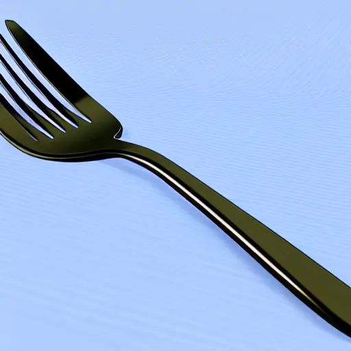 Image similar to a 3d object of a large fork, realistic, on its own, no background