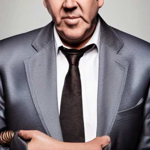 Prompt: professional portrait of nicolas cage neutral expression face straight on headshot even lighting