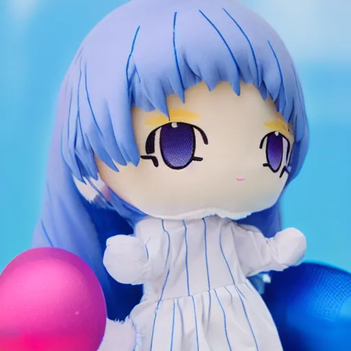 Prompt: cute pvc fumo plush of an elemental girl made of water, splash, refractive optics, vray