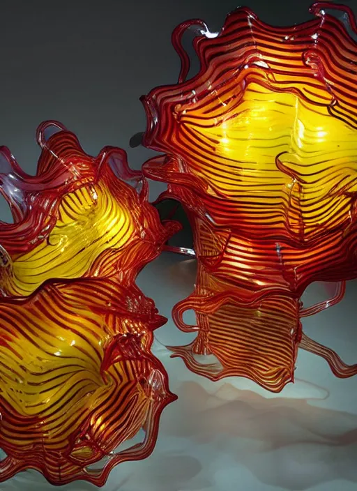 Image similar to an office desk light designed by dale chihuly