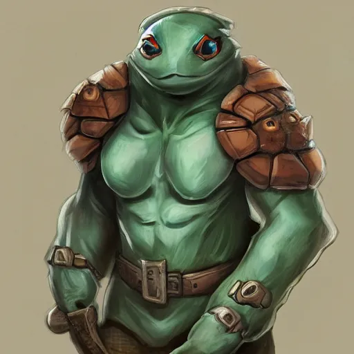 Prompt: anthropomorphic turtle hero by tooth wu