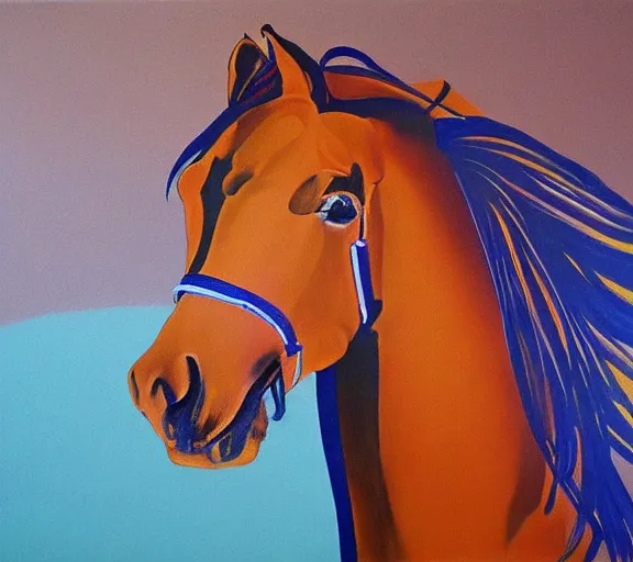 Prompt: a beautiful painting horse, by xu beihong andy warhol realistic oil painting