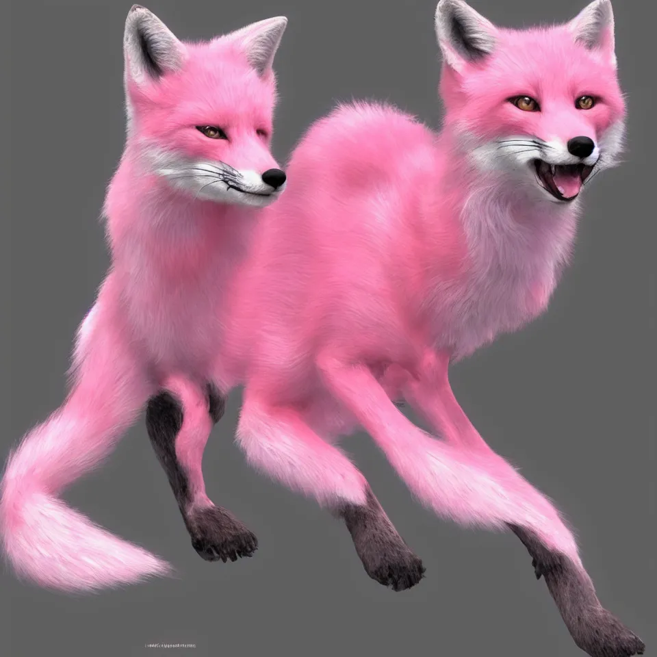 Image similar to pink fox, hyper realistic, 1 6 k, artstation,