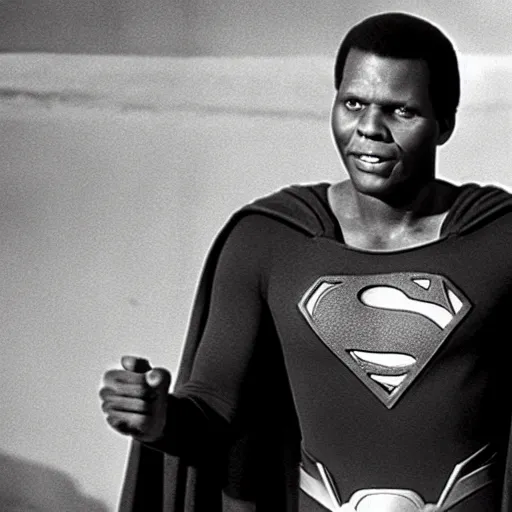 Image similar to Sidney Poitier as superman