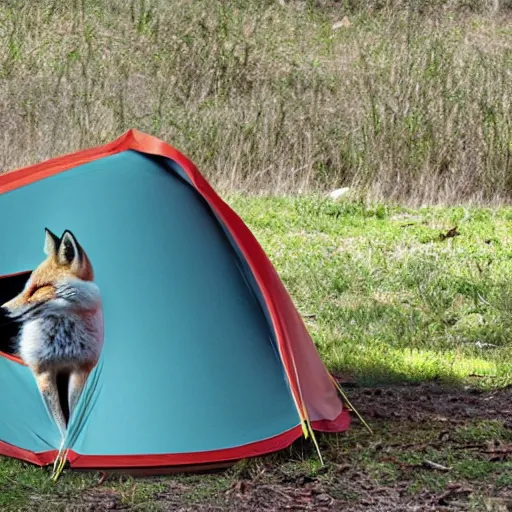 Image similar to fox in a tent