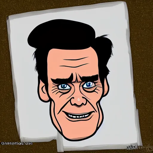 Image similar to jim carrey caricature realism, in the style of steve bell!