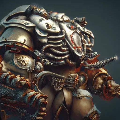 Prompt: warhammer, hyper realistic, octane render, unreal engine, 4 k, trending on artstation